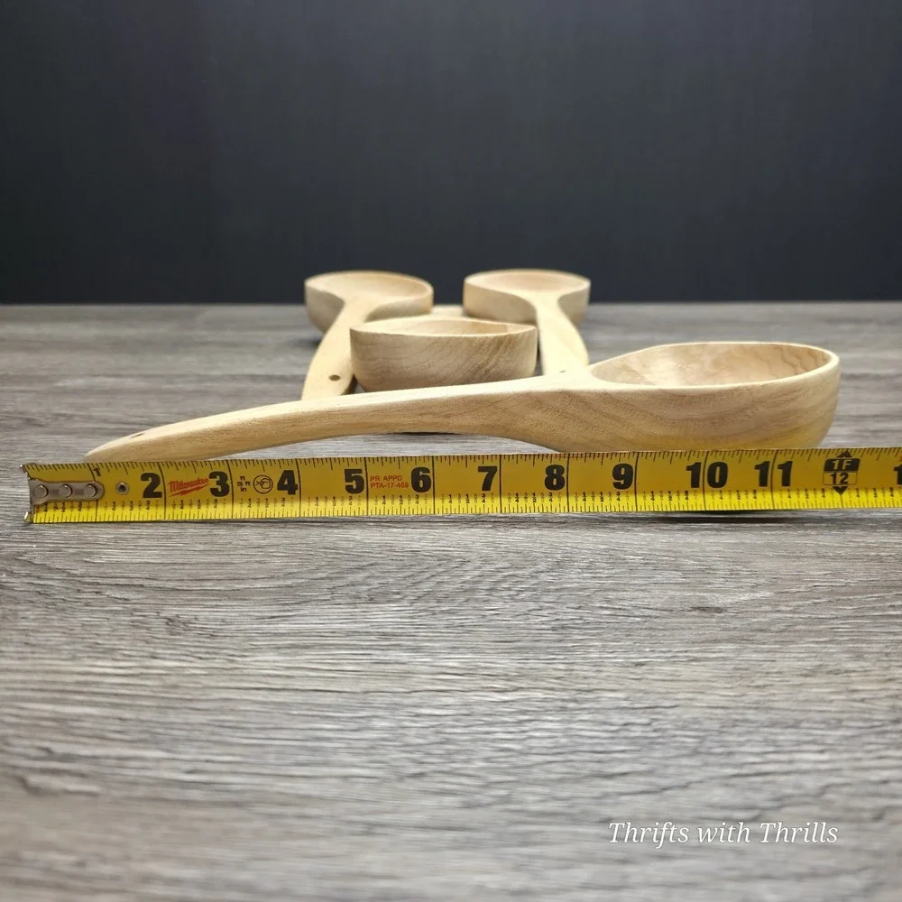 4 Peice Wooden Soup Ladles - Excellent For All Types Of Cooking And Serving Food
